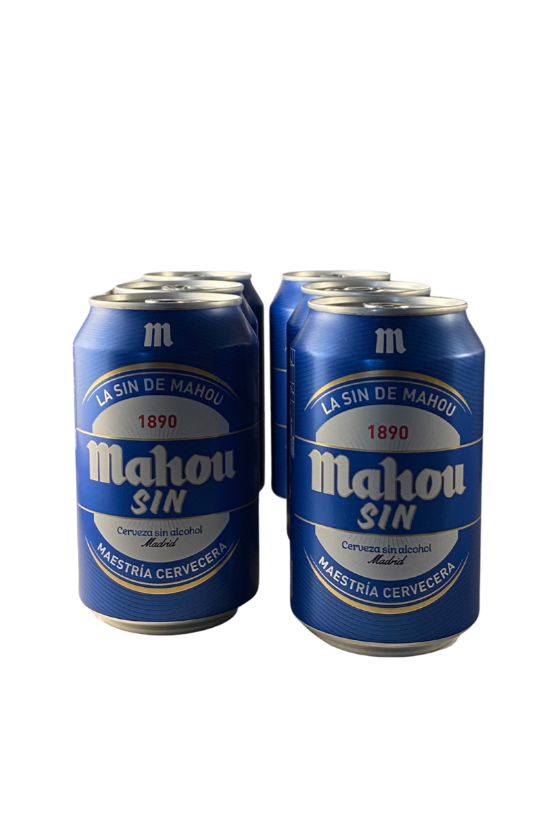 Sixpack Cerveza Mahou Lager Sin Alcohol Lata